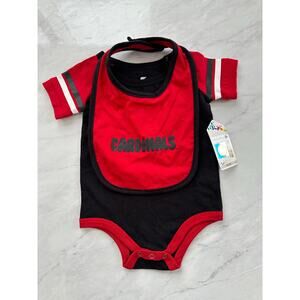 NWT Louisville Cardinals Colosseum shirt & bib red black  3-6 months